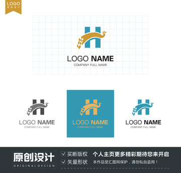 凤凰地产H字母logo设计