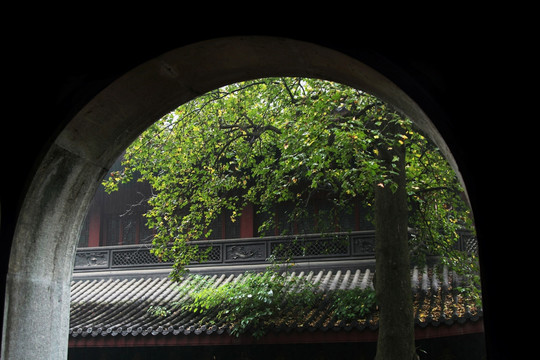 中式 门窗 墙 屋瓦 古建筑