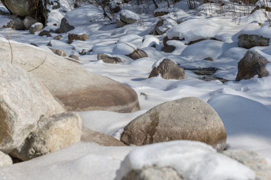 终南山冬季 石头河雪景