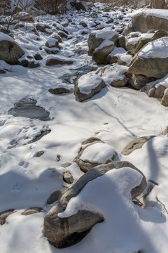 终南山 秦岭 石头河雪景