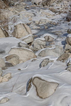 终南山 秦岭 石头河雪景