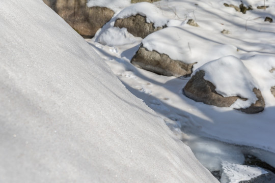 终南山 秦岭 石头河雪景