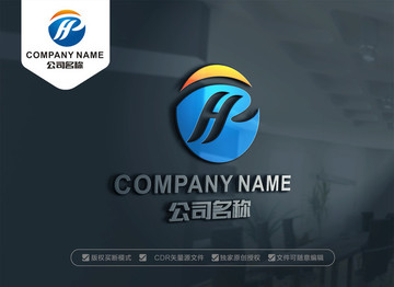 HP字母LOGO设计 PH标志