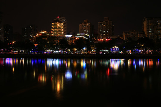 成都锦江两岸夜景风光