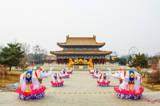 鞍山玉佛寺三洲感应殿俯瞰图