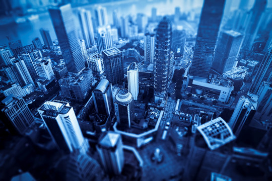 俯瞰城市重庆摩天大楼