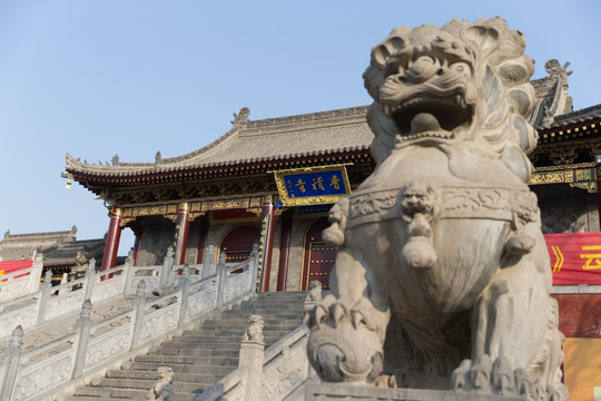 净土宗祖庭 香积寺 雄性石狮