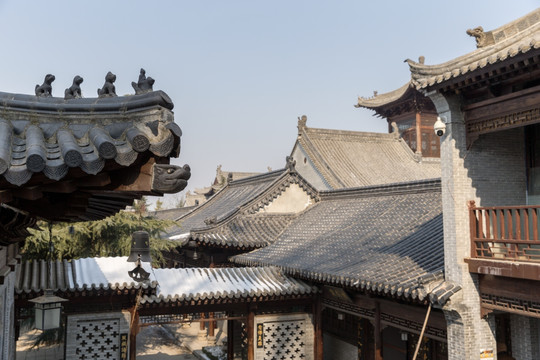 中式寺院建筑屋檐 古观音禅寺