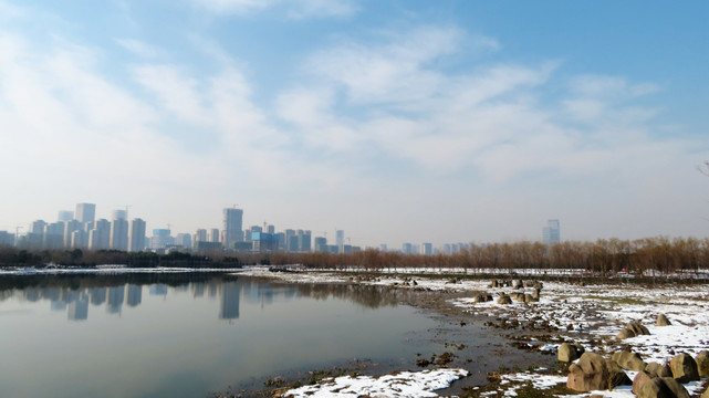 合肥塘西河公园雪景