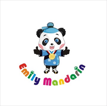 卡通熊貓 漢服 中國語言