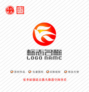 FK字母KF标志飞鸟logo