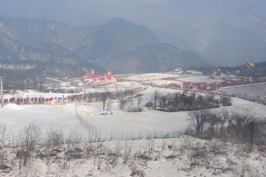 成都西岭雪山滑雪场 俯拍