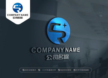 CR字母LOGO设计 RC标志