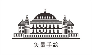 矢量手繪莊園圖