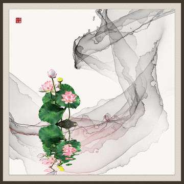 意境水墨山水畫 新中式