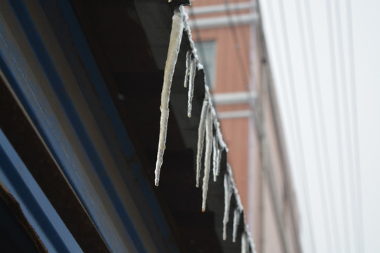 冰 冰溜 长冰条 雪 冬季 初