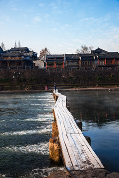 跳岩雪景