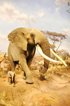 动物标本非洲大象小象