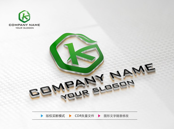 K字母綠色LOGO設(shè)計(jì) 標(biāo)志