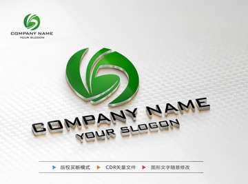 B字母綠色LOGO設計