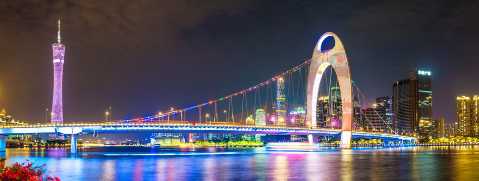 广州夜景 广州猎德大桥夜景