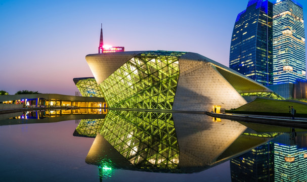 广州大剧院夜景 广州夜景 高清