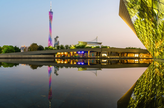 广州夜景 广州海心沙体育馆夜景