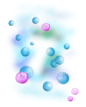 水彩手繪泡泡