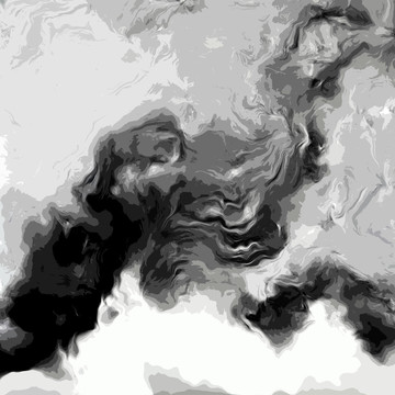 黑白大气新中式抽象画