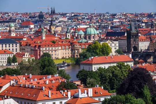 布拉格城市鸟瞰景观