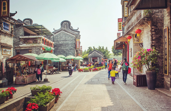 广州岭南印象园 古街景 古镇