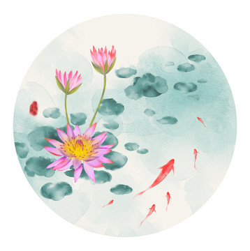 蓮花鯉魚圖