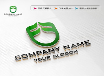 F字母綠色LOGO設(shè)計(jì) 標(biāo)志