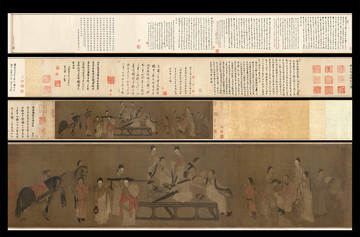 唐 閻立本 北齊校書(shū)圖卷絹本