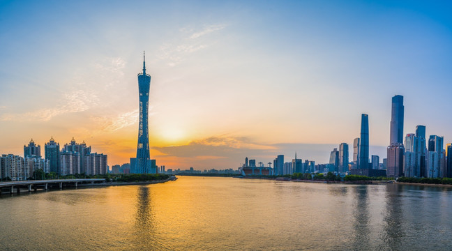 广州黄昏日落景色 高清全景