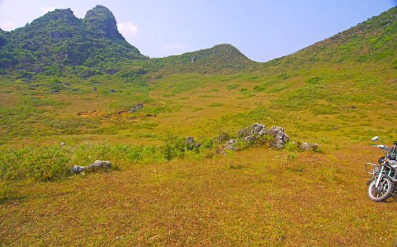 秋天 山坡 草地