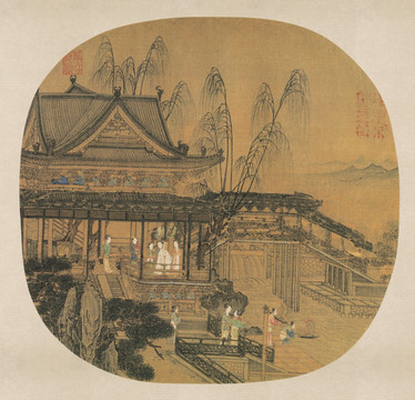 宋 李嵩 水殿招涼圖