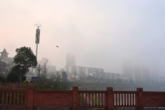 赤水城市风光 赤水河早晨