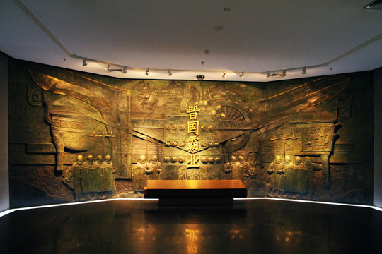 晋国霸业铜浮雕主题背景