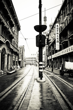 老上海南京路路灯