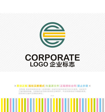 灯饰电器 EC字母logo