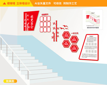 學(xué)風(fēng)校風(fēng)樓道校園文化墻