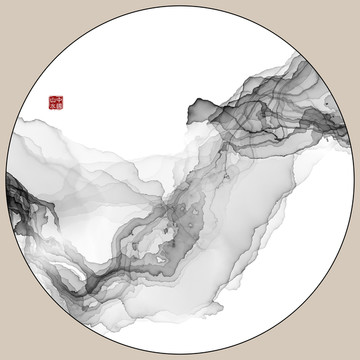 水墨烟雾装饰画 抽象艺术画
