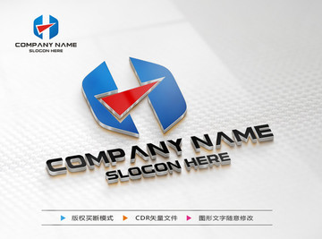 H字母创意LOGO设计 标志