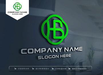 HB字母綠色LOGO設(shè)計(jì)