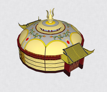 sketchup模型蒙古包