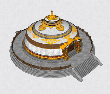 sketchup模型蒙古包