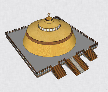 sketchup模型蒙古包