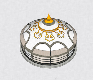 sketchup模型時(shí)尚蒙古包