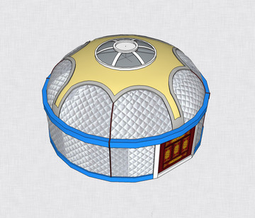 sketchup模型水利蒙古包